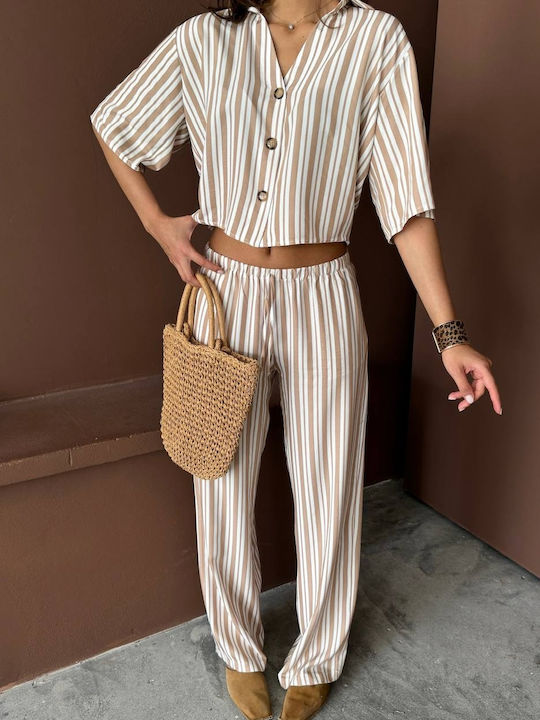 Set Pantaloni Dama Bej