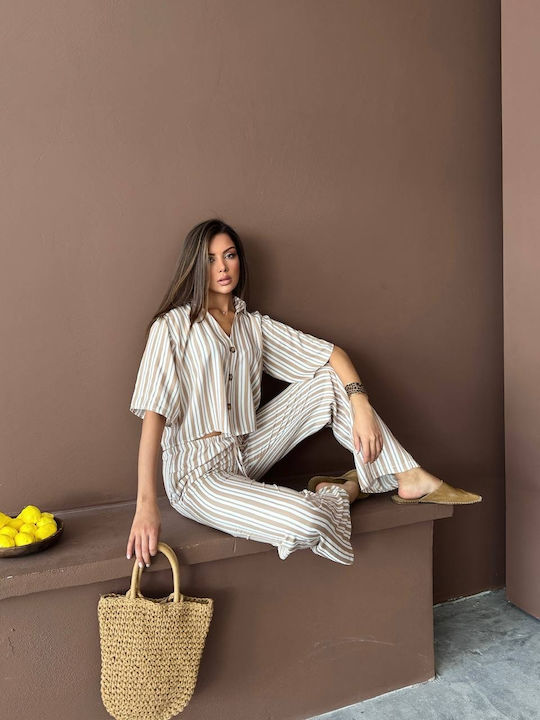 Set Pantaloni Dama Bej