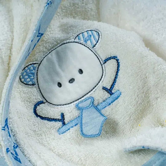 On Line Kids Hooded Bathrobe Ecru