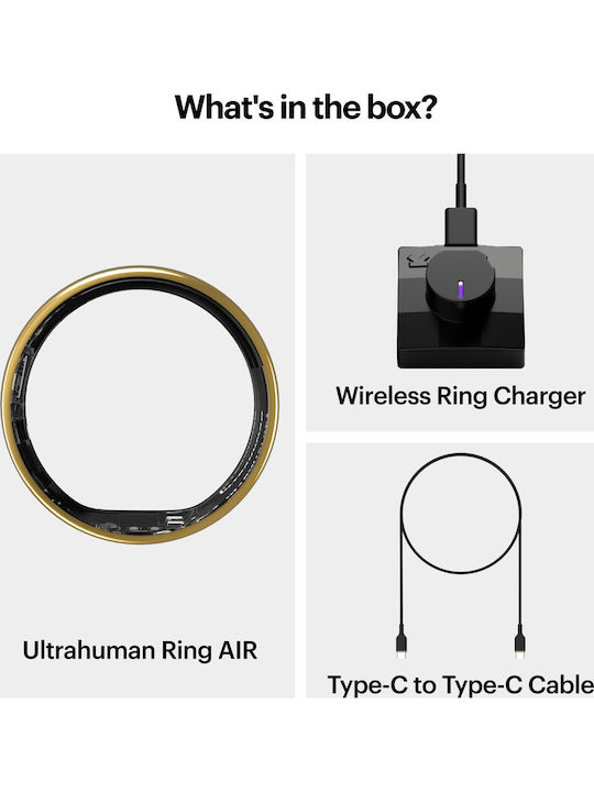 Ultrahuman Air Smart Ring 18.1mm Αδιάβροχο με Παλμογράφο Χρυσό