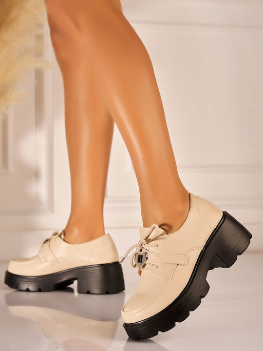 Damen Oxfords in Beigem Farb