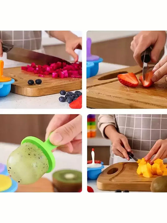 Pandaboo Formă Pentru Tăvi Și Tăvi Pentru Copt Înghețată / Ice Lolly Din Silicon Capacitate 7 Bucăți