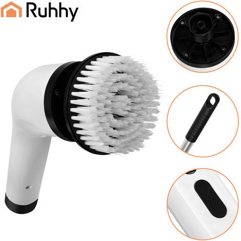 Ruhhy Perie Electrică Rotativă Pentru Baie Cu Mâner Telescopic 9 Accesorii Usb 27015