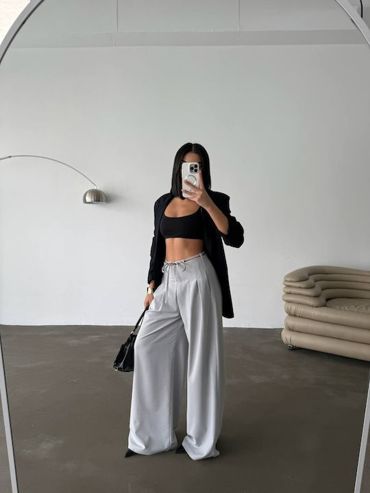 Pantaloni Dama Tesatura Gri