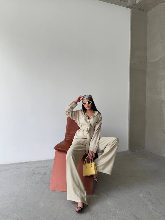 Set Bej Cu Pantaloni Dama