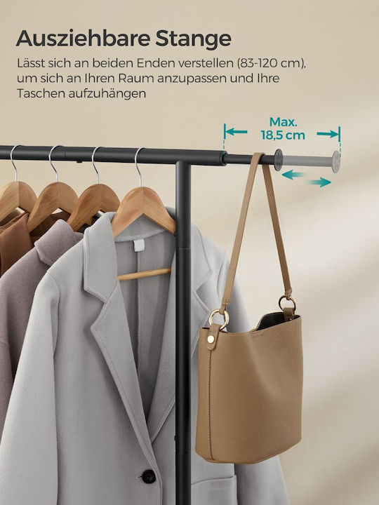 Songmics Rolling Floor Garment Rack Metal Black