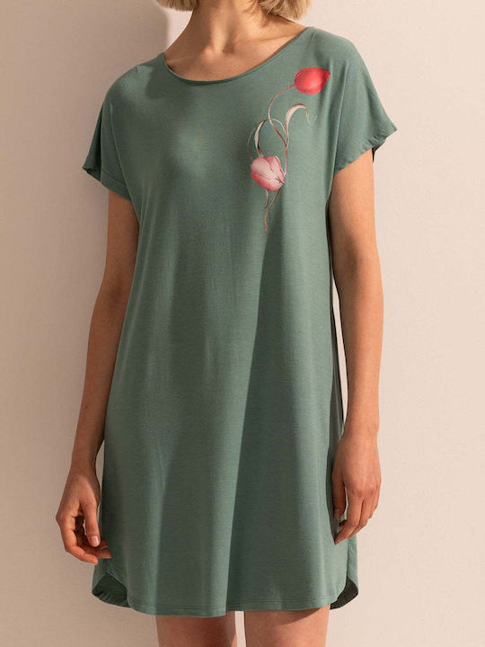 Sofiaman Sofiaman Damen Nachthemd Grünes Sommer