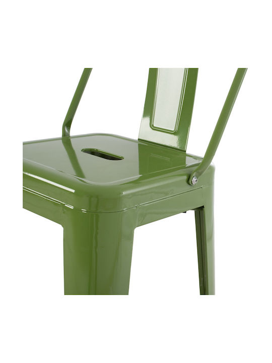 Metallischer Gartenhocker für Bar Außenbereich Light Olive Grün 43x43x100cm