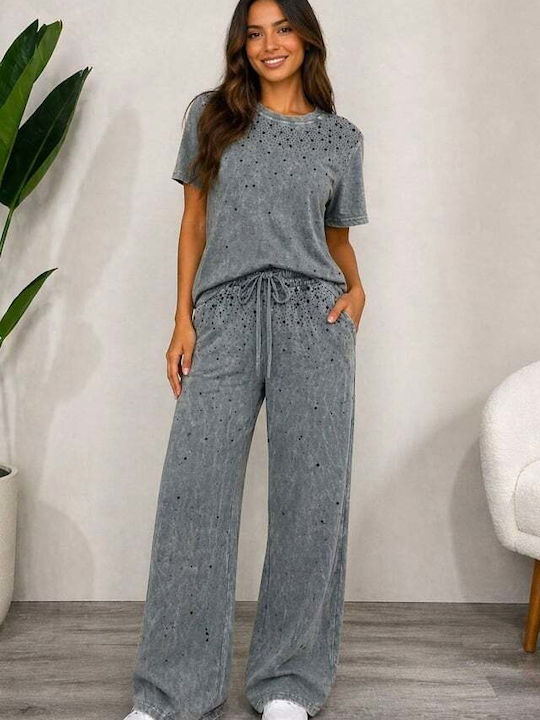 Σετ Φόρμας Βελουτέ Gray