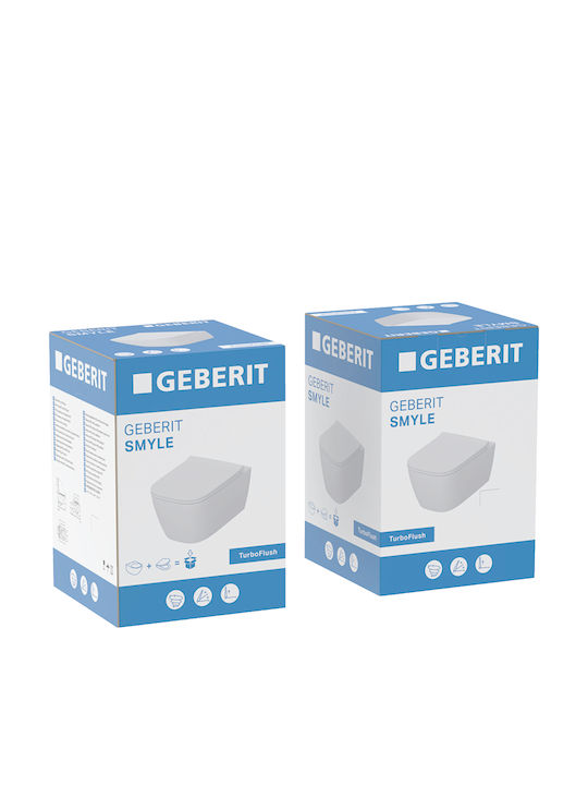 Geberit Smyle Λεκάνη Κρεμαστή Rimless με Κάλυμμα Soft Close Λευκή 4064746092411 Geberit Smyle Λεκάνη Κρεμαστή Rimless με Κάλυμμα Soft Close Λευκή 4064746092411