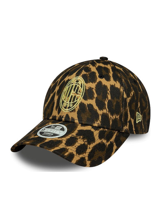 New Era Ac Milan Women's Leopard Open Brown 9forty Cap Jockey Leopard Pattern