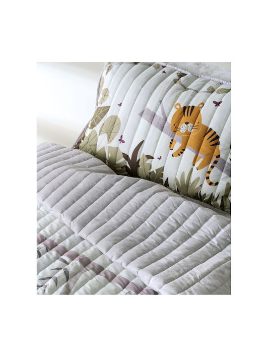 Kentia Canopy Σετ Κουβερλί Μονό White-greige 160x220cm 2τμχ
