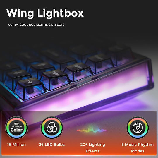 Dareu COOL68 Ηall Effect Gaming Πληκτρολόγιο 65% με Magnetic διακόπτες και RGB φωτισμό (Αγγλικό US)