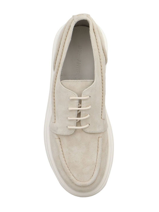 Suede Men's Moccasins in White Colour