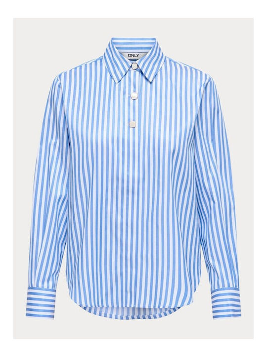 Long Sleeve Women's Shirt Blue Striped