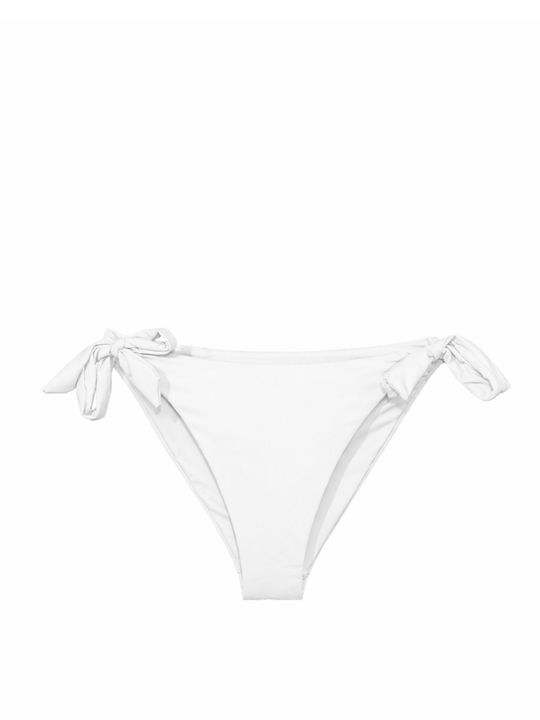 Bikini Slip Cu Dantelă Alb