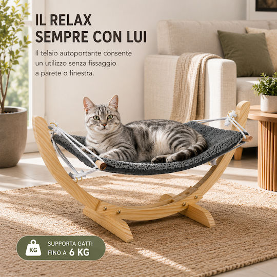 Bakaji Katzenbett Holz Ergonomisches 72x35x10 cm Bis 6 kg