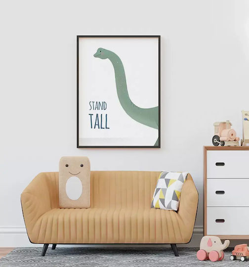 Παιδικό Πόστερ Δεινόσαυρος Kd307 40cm X 50cm Λευκή Ξύλινη Κορνίζα