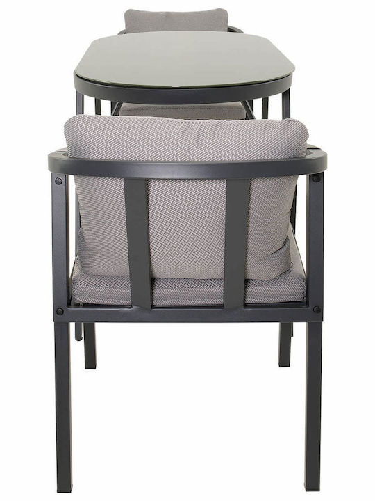 Outdoor Dining Set Belgium 3 Pieces Anthracite with Pillows