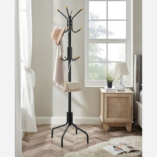 Songmics Freistehende Kleiderständer Metallisch Schwarz 55x55x180cm