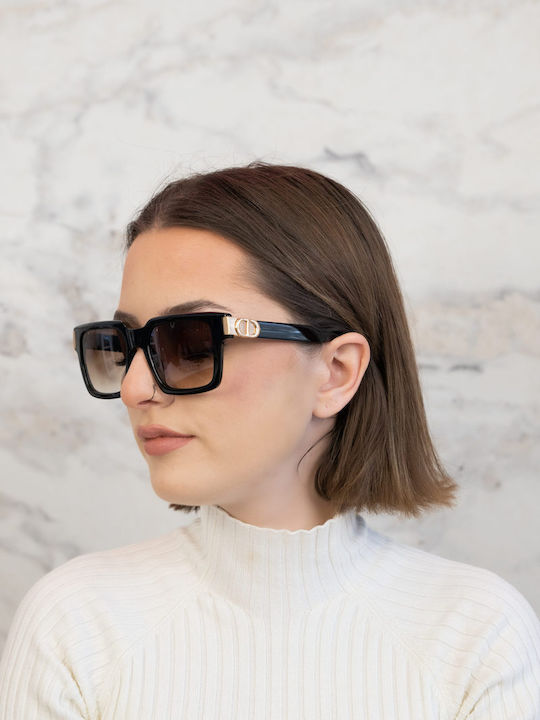 Monte Napoleone Unisex Sunglasses with Black Frame and Brown Lenses MN522610-C2