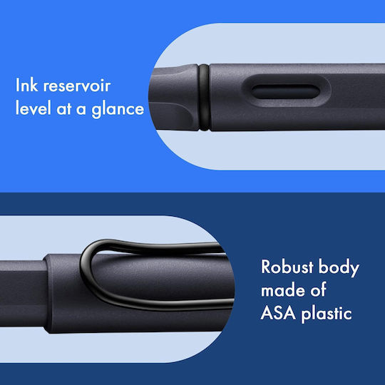 Lamy Safari Писалка Fine Сива от Inox с Черно Мастило