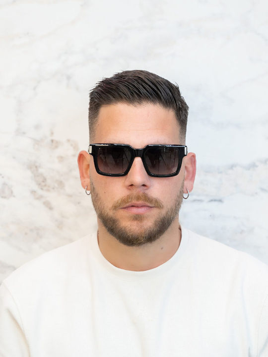 Monte Napoleone Unisex Sunglasses with Black Frame and Black Lenses MN522610 C1