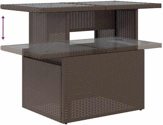 Garten- und Outdoor-Möbelsets 9 Stück Braun mit Kissen