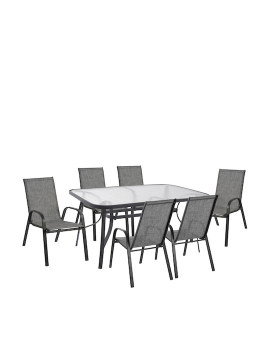 Garten- und Outdoor-Möbelsets BRUNO 7 Stück Gray