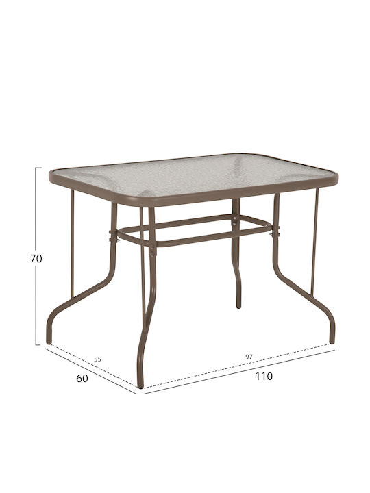 Garten- und Outdoor-Möbelsets Tischesatz Für klassische Veranda Leon 5 Stücke ΣΑΜΠΑΝΙ