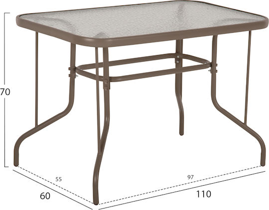 Leon Outdoor Dining Set 5 Pieces Champagne