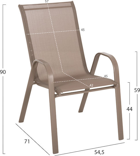 Leon Outdoor Dining Set 5 Pieces Champagne