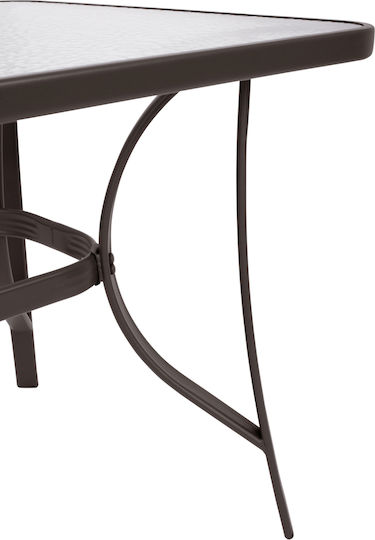 Set Sala De Mese Pentru Exterior Textline 7 Piese Maro