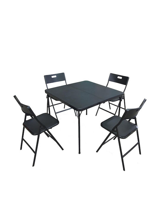 Garten- und Outdoor-Möbelsets Typsatz Speisesaal 5 Stück Schwarz