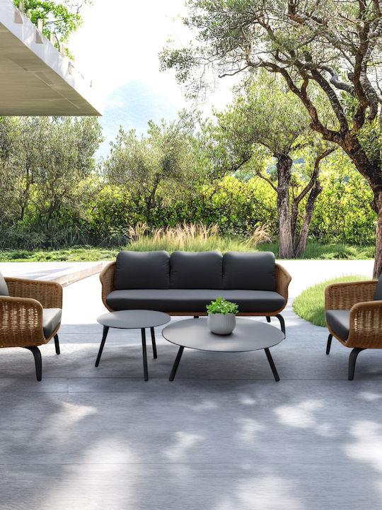 Garten- und Outdoor-Möbelsets 5 Stück Grau mit Kissen