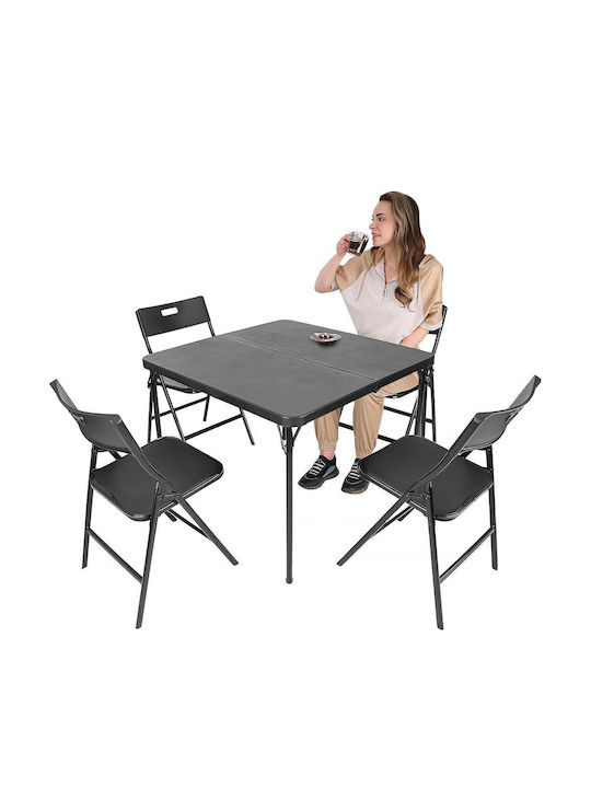Garten- und Outdoor-Möbelsets Typsatz Speisesaal 5 Stück Schwarz