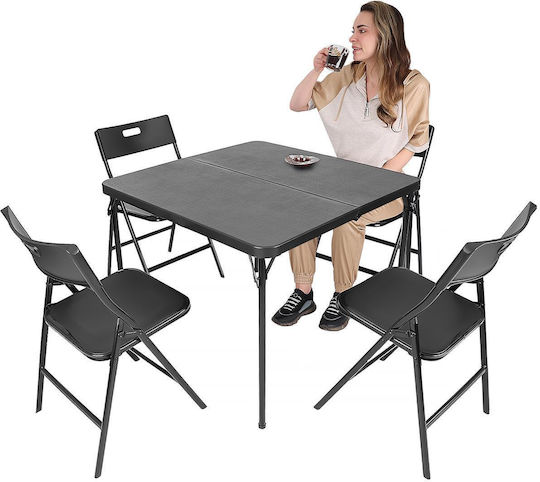 Garten- und Outdoor-Möbelsets Typsatz Speisesaal 5 Stück Schwarz