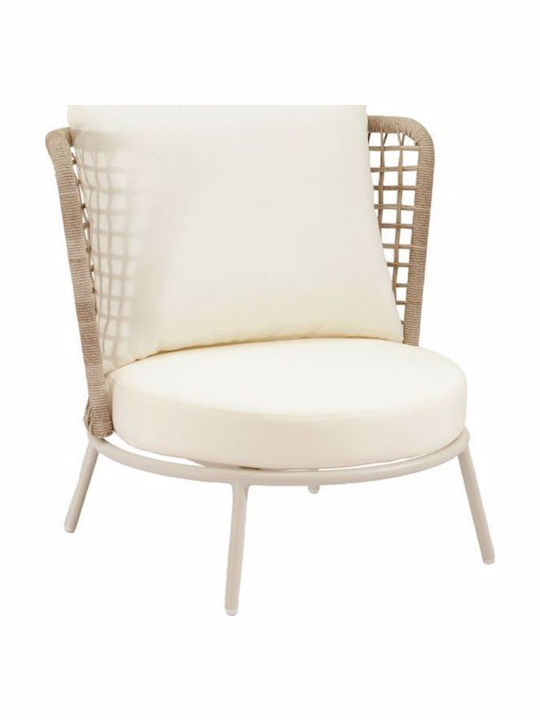 Garten- und Outdoor-Möbelsets Typsatz Wohnzimmer 4 Stück Beige mit Kissen