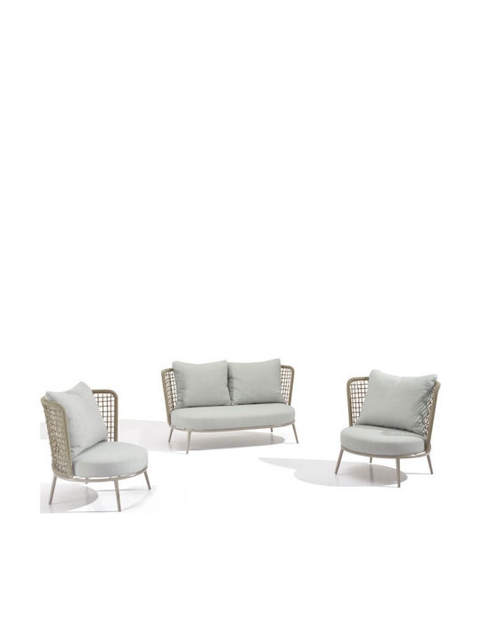 Garten- und Outdoor-Möbelsets Typsatz Wohnzimmer 4 Stück Beige mit Kissen