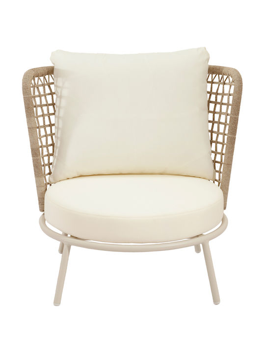 Garten- und Outdoor-Möbelsets Typsatz Wohnzimmer 4 Stück Beige mit Kissen