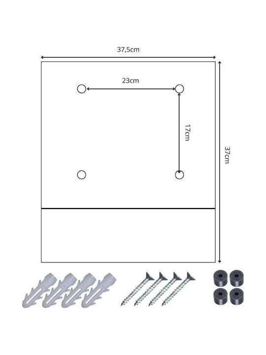 Saska Garden Γραμματοκιβώτιο Εξωτερικού Χώρου Inox σε Ροζ Χρώμα 37x37x10.5cm