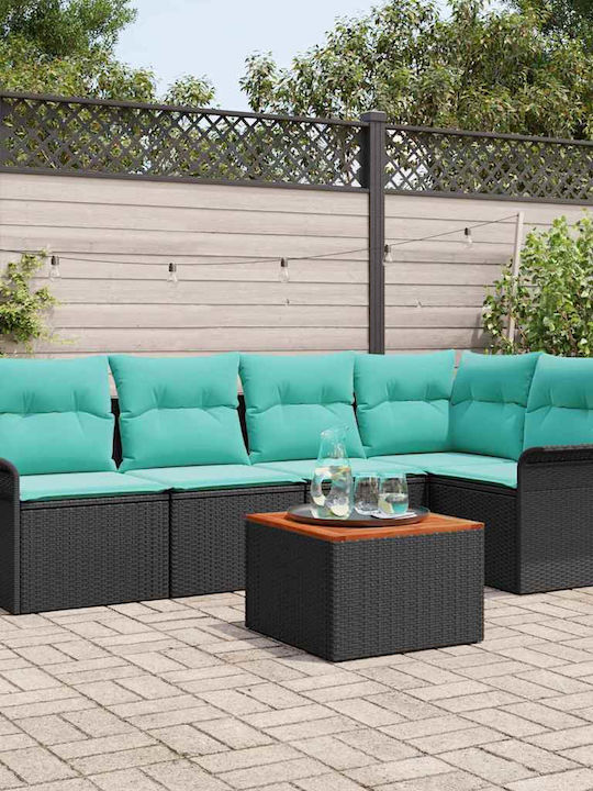 Garden & Outdoor Furniture Sets Living Room Set 6 Pieces Black