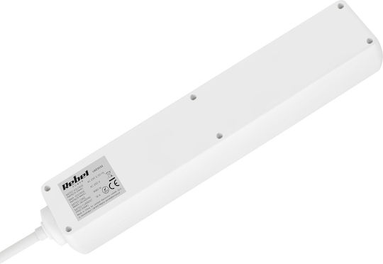 Rebel Power Strip 5 Sockets with Switch and 2m Cable