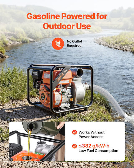 Vevor Benzinbetriebene Oberflächenwasserpumpe 7hp