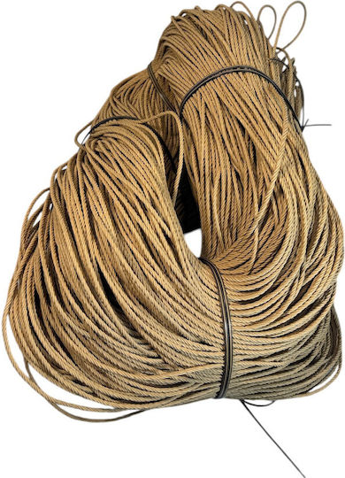 Beige Synthetic Rope 0.5cm Twisted Weave For Garden Chairs And Tables
