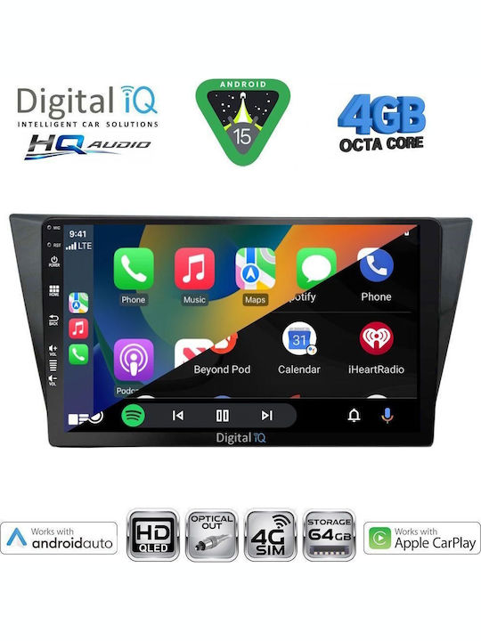 Digital IQ Car Audio System for Volkswagen Tiguan 2011-2016 Bluetooth USB WiFi GPS Apple CarPlay Android Auto with 9" Touch Screen