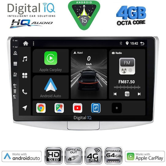 Digital IQ Ηχοσύστημα Αυτοκινήτου για Volkswagen Tiguan 2011-2016 (Bluetooth/USB/WiFi/GPS/Apple-Carplay/Android-Auto) με Οθόνη Αφής 9"