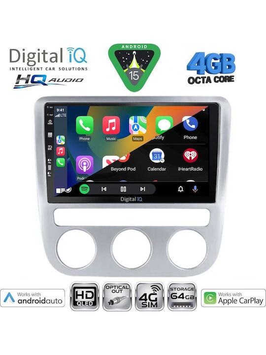 Digital IQ Car Audio System for Volkswagen Eos Scirocco 2006 with Clima Bluetooth USB WiFi GPS Apple CarPlay Android Auto with 9 Inch Touch Screen DIGITAL IQ BXK 19752 CPAA