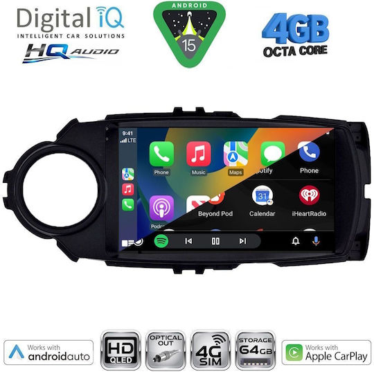 Digital IQ Car Audio System for Toyota Yaris 2015-2020 (Bluetooth/USB/WiFi/GPS/Apple CarPlay/Android Auto) with 9" Touch Screen