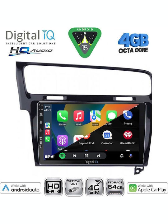 Digital IQ Car Audio System for Volkswagen Golf 2013-2020 (Bluetooth/USB/WiFi/GPS/Apple CarPlay/Android Auto) with 10" Touch Screen